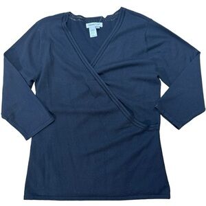 NWT Coldwater Creek Silk Blend 3/4 Sleeve Sweater Size Small